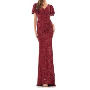 NEW COLORS DRESS ellen gown in burgundy